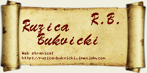 Ružica Bukvički vizit kartica